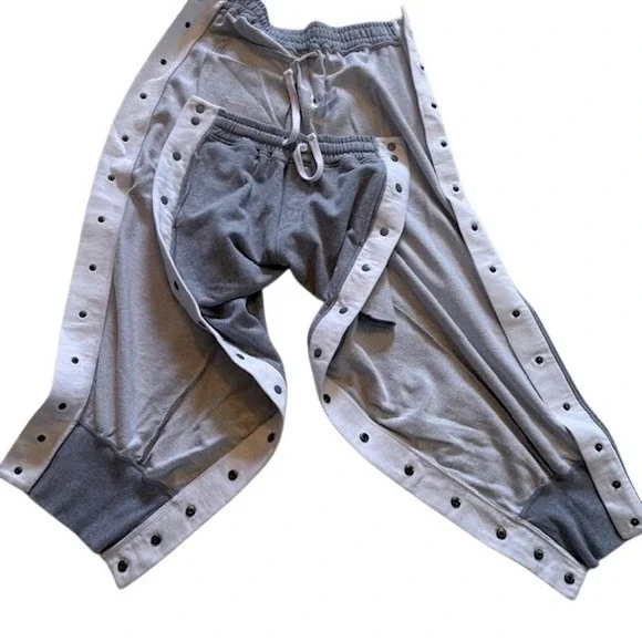 YoungLA 225 Snap-Off Joggers Mens Large Gray White Tear Away Sweatpants YLA2204 - Picture 4 of 9